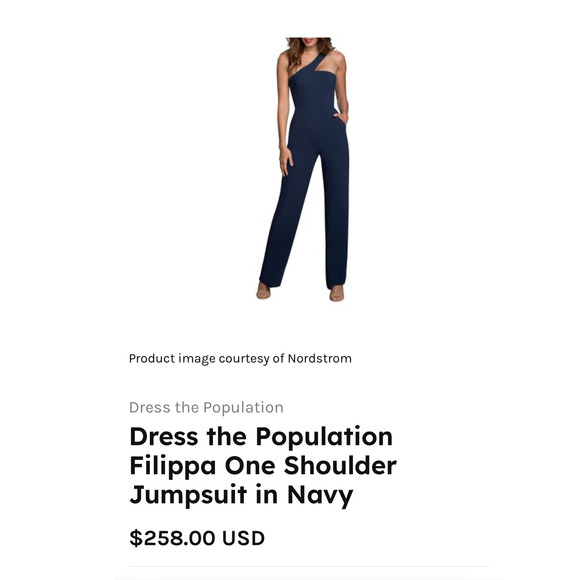 Dress The Population Navy Jumpsuit - Picture 2 of 5
